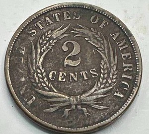 lot 44 image: 1865 Two Cent Piece