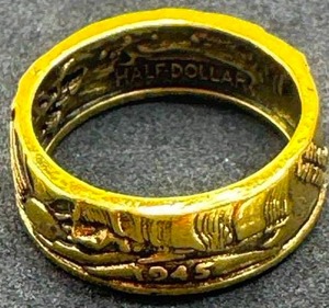Men's Size 11 Half Dollar Coin Ring