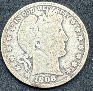 lot 52 image: 1908 Barber Half Dollar