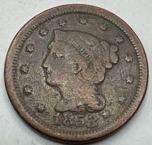 lot 56 image: 1853 Large Cent Penny