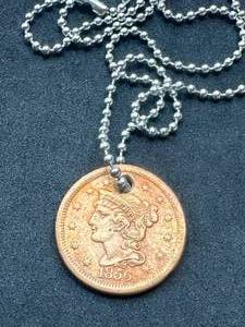 lot 59 image: 1856 Large Cent Penny Necklace