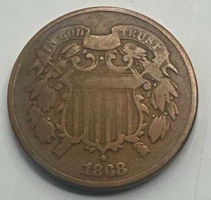 lot 16 image: 1868 Two Cent Piece