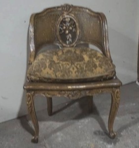 lot 17 image: antique giltwood cane dining chair