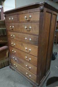lot 18 image: vintage hand crafted 8 drawer dresser