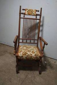 lot 24 image: antiquevintage padded rocking chair