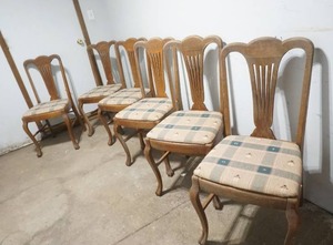 lot 34 image: set of 6 antique dining room chairs