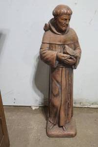 lot 36 image: St. Francis of Assisi Cast Cement Sculpture