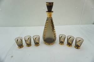 lot 53 image: decanter and matching shot glasses