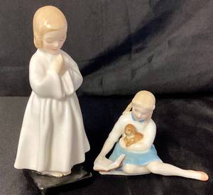 lot 35 image: Royal Doulton Figurines Bedtime HN1978 and My Pet HN2238
