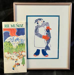 lot 20 image: Rie Munoz Fish Grader Linocut Framed Print
