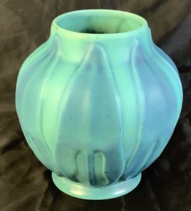 Vintage 1980 Van Briggle Large Pottery Turquoise Vase