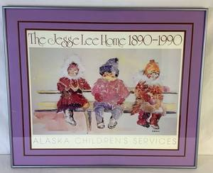 lot 80 image: Dianne Barske Alaska Childrens Services Centennial 1890-1990 Framed Print