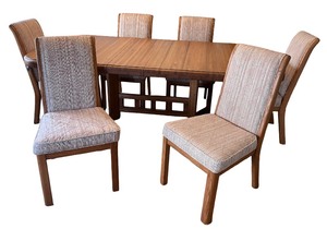 lot 35 image: Solid Oak Dining Table With Six Chairs
