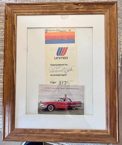lot 36 image: Lawrence Welk Signed United Flight Ticket