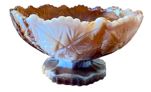 lot 51 image: Imperial Caramel Slag Glass CompoteFruit Bowl