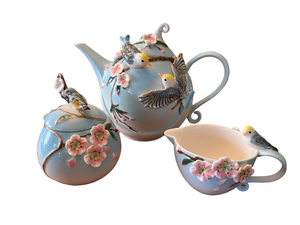 lot 105 image: Pier 1 Imports Flower & Bird Tea Set