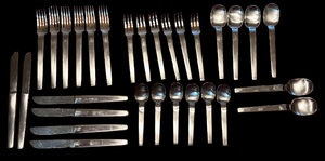 lot 48 image: Arthur Salm Stainless Flatware Satin Bordelon Design Austria