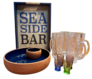 lot 61 image: Tray, Chip & Dip Bowl, Drinking Cups & Shot Glasses