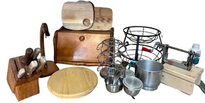 lot 60 image: Breadbox, Banana Holder, Knife Set & More