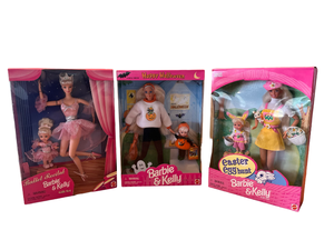 lot 42 image: Barbie & Kelly- 1990s- Mattel- New In The Boxes