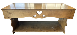lot 88 image: Oak Coffee Table With Heart Cut Outs