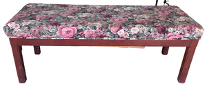 lot 89 image: Upholstered Floral Bench