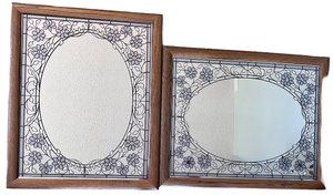 lot 140 image: Two Frosted Floral Mirrors