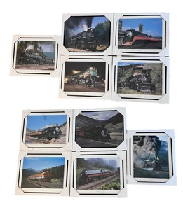 lot 145 image: Ten Framed Collector Train Photographs