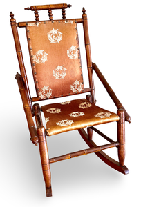 Antique Victorian Tapestry Child's Rocking Chair
