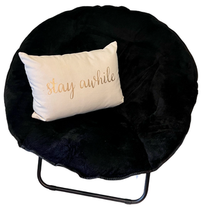 lot 108 image: Plush Saucer Chair & Pillow