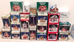 lot 223 image: 24 Piece Christmas Village Set