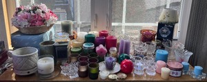 lot 123 image: Large Variety of Candles and Candle Holders
