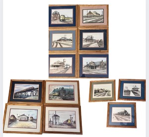 lot 244 image: John Cartwright Railroad Ink Drawing Prints
