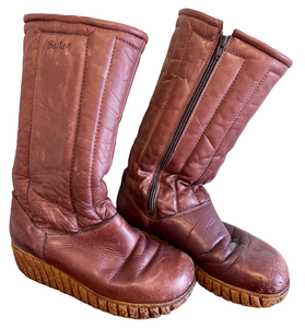 lot 113 image: 1970s Canadian Husky Bastien Brothers Leather Winter Tall Boots - Size 9 12