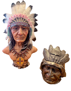 lot 237 image: Vintage Native American Inkwell & Small Bust
