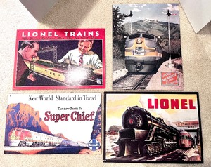 lot 27B image: Four Metal Train Collector Signs