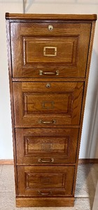 lot 176 image: Wooden 4 Drawer File Cabinet