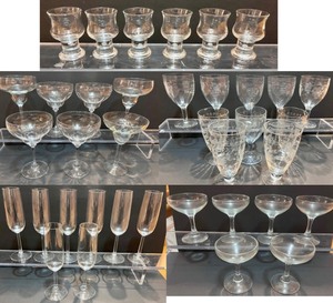 lot 175 image: Assorted Vintage Glass & Crystal Stemware and Drinking Glasses