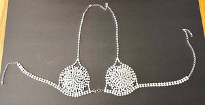 lot 191 image: Rhinestone Bra Top  Bejeweled Bikini Top