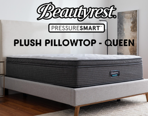 lot 13 image: BeautyRest Pressure Smart Plush Pillow Top Queen Mattress - MSRP $2549.00 - No Reserve