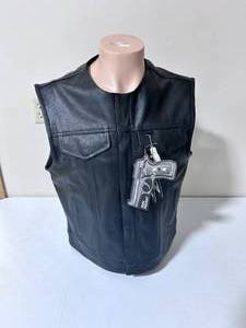lot 145 image: Z1R Conceal Carry Leather Vest - Size XL