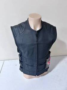 lot 146 image: Tough - Nails Black Leather Vest Size - Small