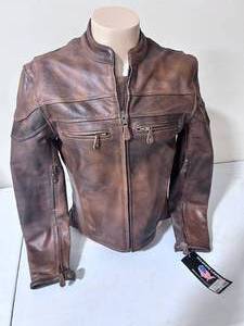 ALLSTATE LEATHER Men’s Cafe Brown Vented Touring Jacket Size 40