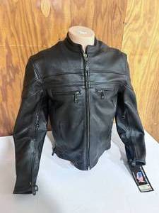 lot 95 image: ALLSTATE Leather Road Rider Jacket durable buffalo leather vented front -Size 42