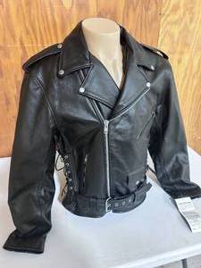 lot 108 image: Allstate Leather Buffalo Leather Motorcycle Jacket- Size 46