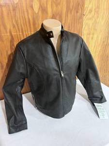 lot 112 image: Allstate Leather Black Leather Motorcycle Jacket- Size 3XL