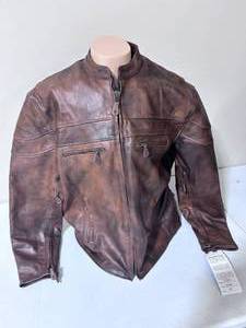 lot 117 image: ALLSTATE Leather Mens Cafe Brown Vented Touring Jacket Size 54