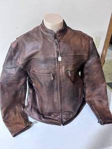 lot 118 image: AllSTATE Leather Mens Cafe Brown Vented Touring Jacket Size 54
