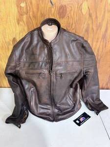 lot 119 image: ALLSTATE Leather Mens Cafe Brown Vented Touring Jacket Size 56