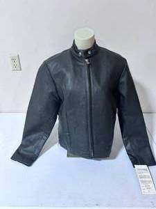 lot 120 image: Allstate Leather Black Leather Motorcycle Jacket- Size L